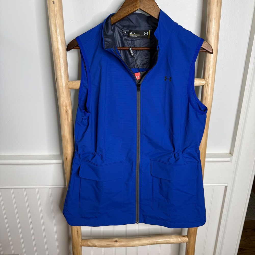 Under Armour Storm 2 Golf Vest Womens M Royal Blue Water Resistant Windproof